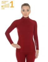 Brubeck Футболка женская дл.рукав Wool Merino 78% Бордо в Томске