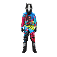 Grom Штаны кроссовые Fatbear LimeBlue в Томске