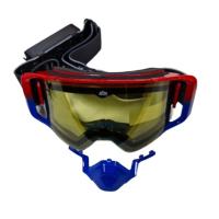 AiM Очки снегоходные с магнитной линзой и подогревом (PRO) 31-107 Accu Heated Red-Blue Glossy в Томске