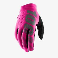 100% Мотоперчатки текстильные женские Brisker Neon/Pink/Black в Томске