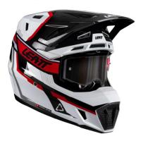 Leatt Шлем кроссовый  7.5 V26 White-Red + очки Velocity 4.5 в Томске