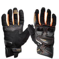 Sweep Перчатки кожаные+текстиль Hammer Black/Orange в Томске