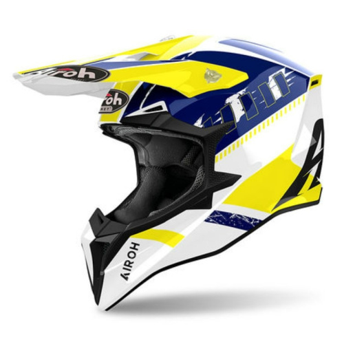 Airoh Мотошлем Wraaap Feel Yellow/Blue Gloss в Томске