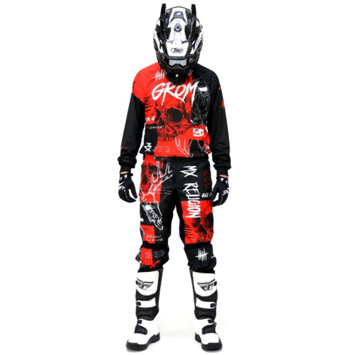 Grom Штаны кроссовые MX Religion red в Томске