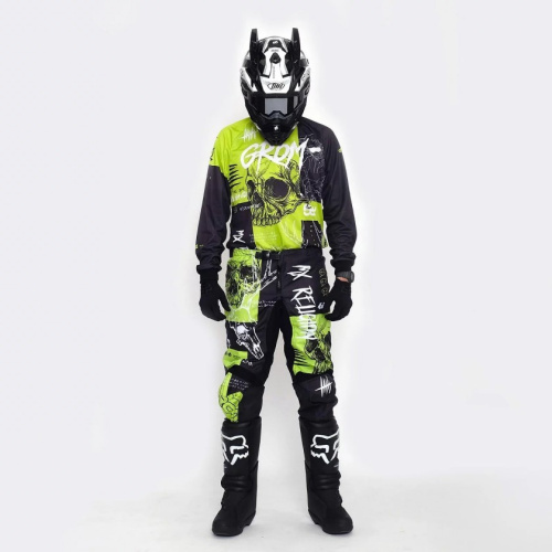 Grom Штаны кроссовые MX Religion lime в Томске